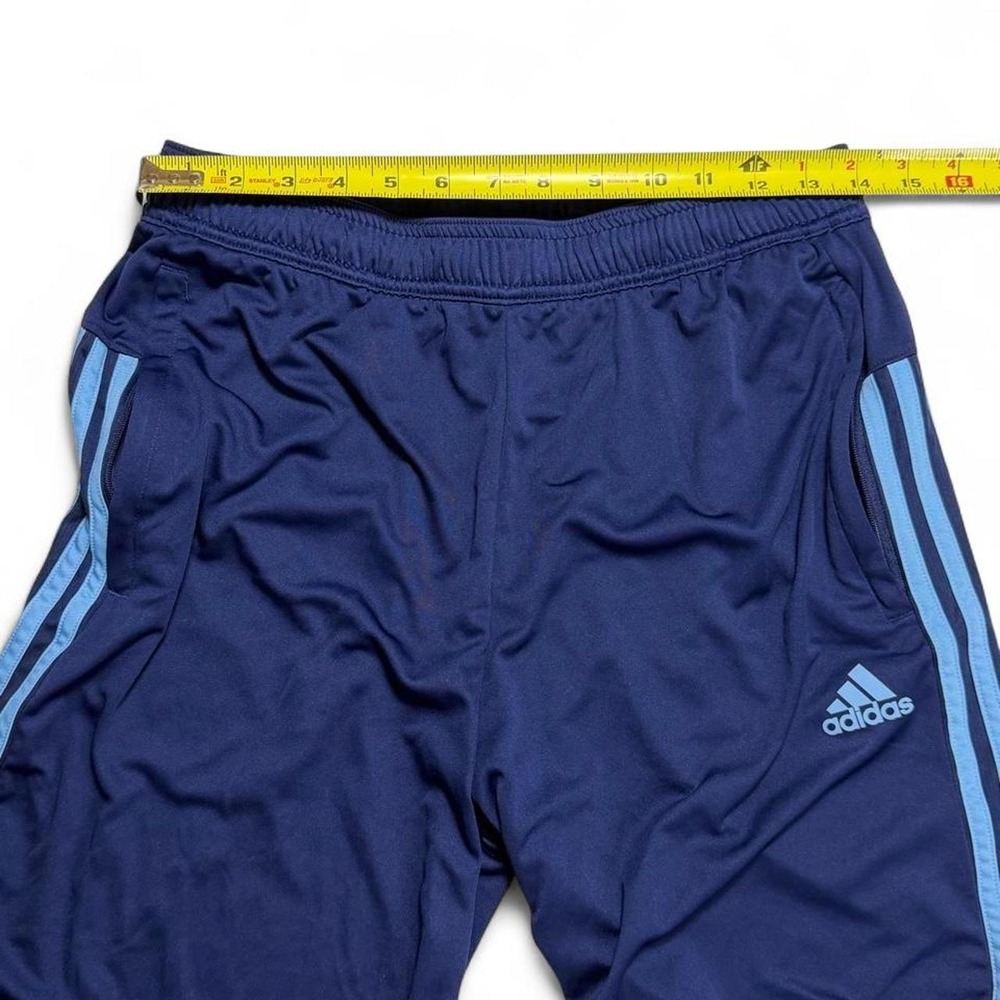 Adidas Blokecore Navy & Light Blue 3 Stripe Running Athletic Gym Shorts - Picture 4 of 6